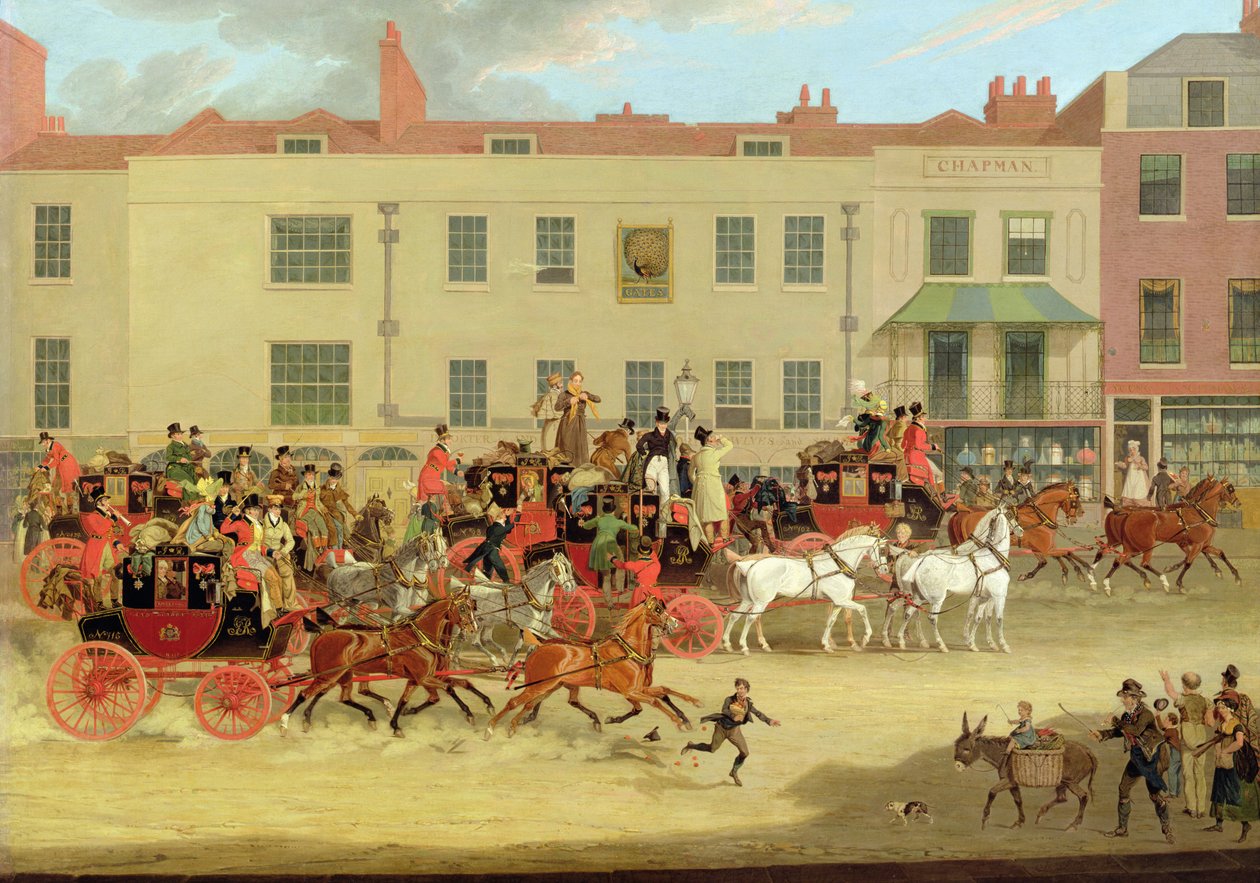 The North Country Mails no Peacock, Islington de James Pollard