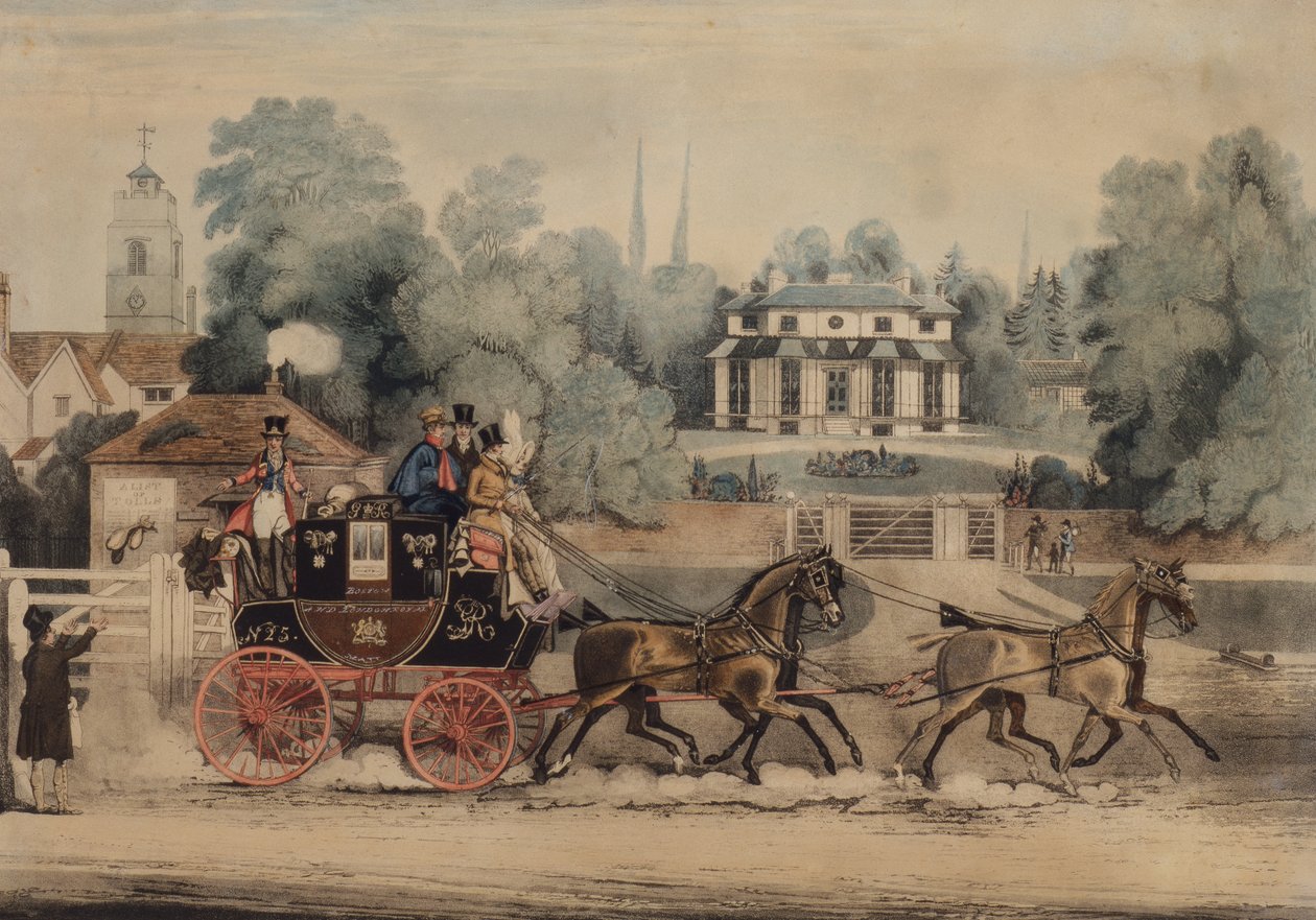 The Royal Mail Coach (gravura colorida) de James Pollard