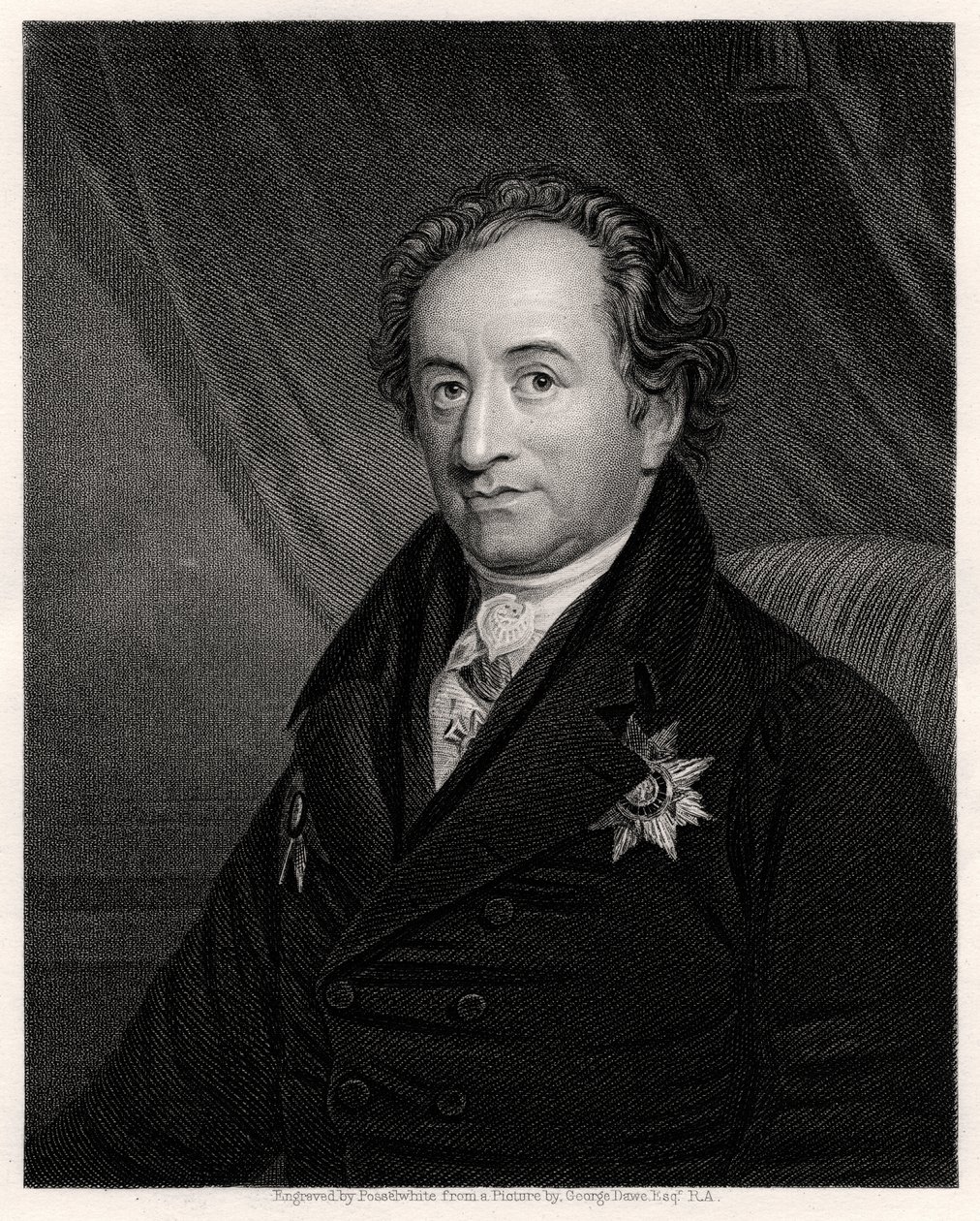 Johann Wolfgang von Goethe, poeta, dramaturgo e cientista alemão, século XIX de James Posselwhite