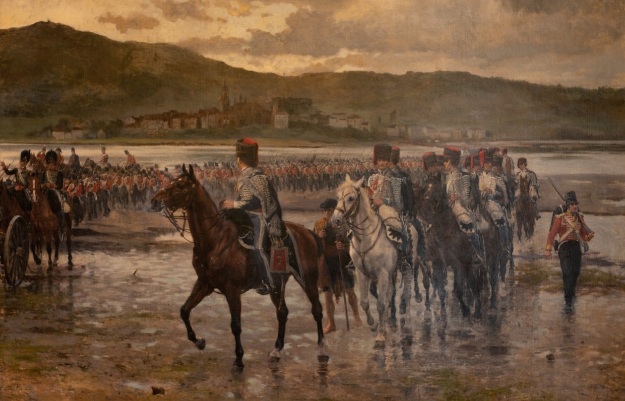 Passagem das Biddasoa pelo Exército de Wellington 7 de Outubro de 1813 de James Prinsep Beadle