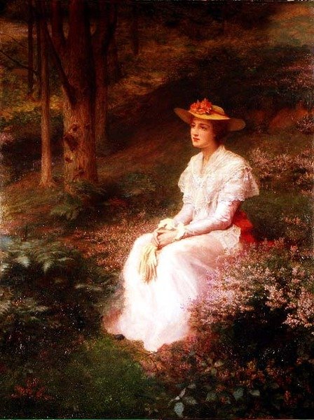 Senhora Elegante Sentada na Floresta de James R. Lee