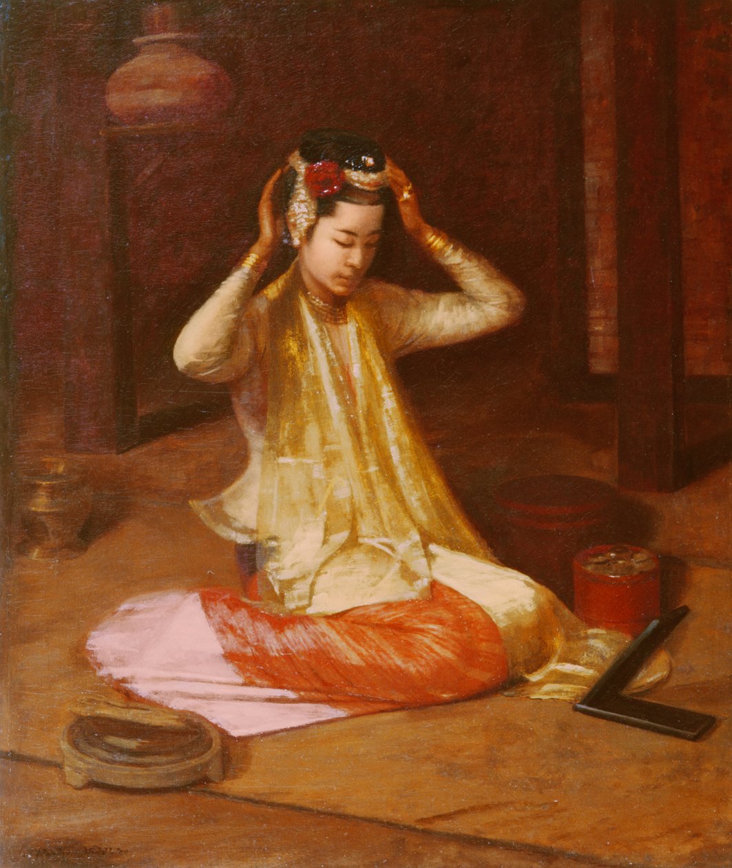Um dançarino birmanês, c.1920 de James Raeburn Middleton