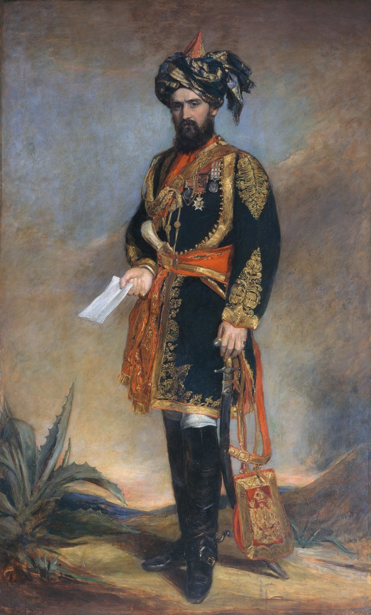 Coronel Probyn CB VC (1833-1924) Honorário ADC ao vice-rei da Índia e HMs Cavalaria Indiana, c.1867 de James Rannie Swinton