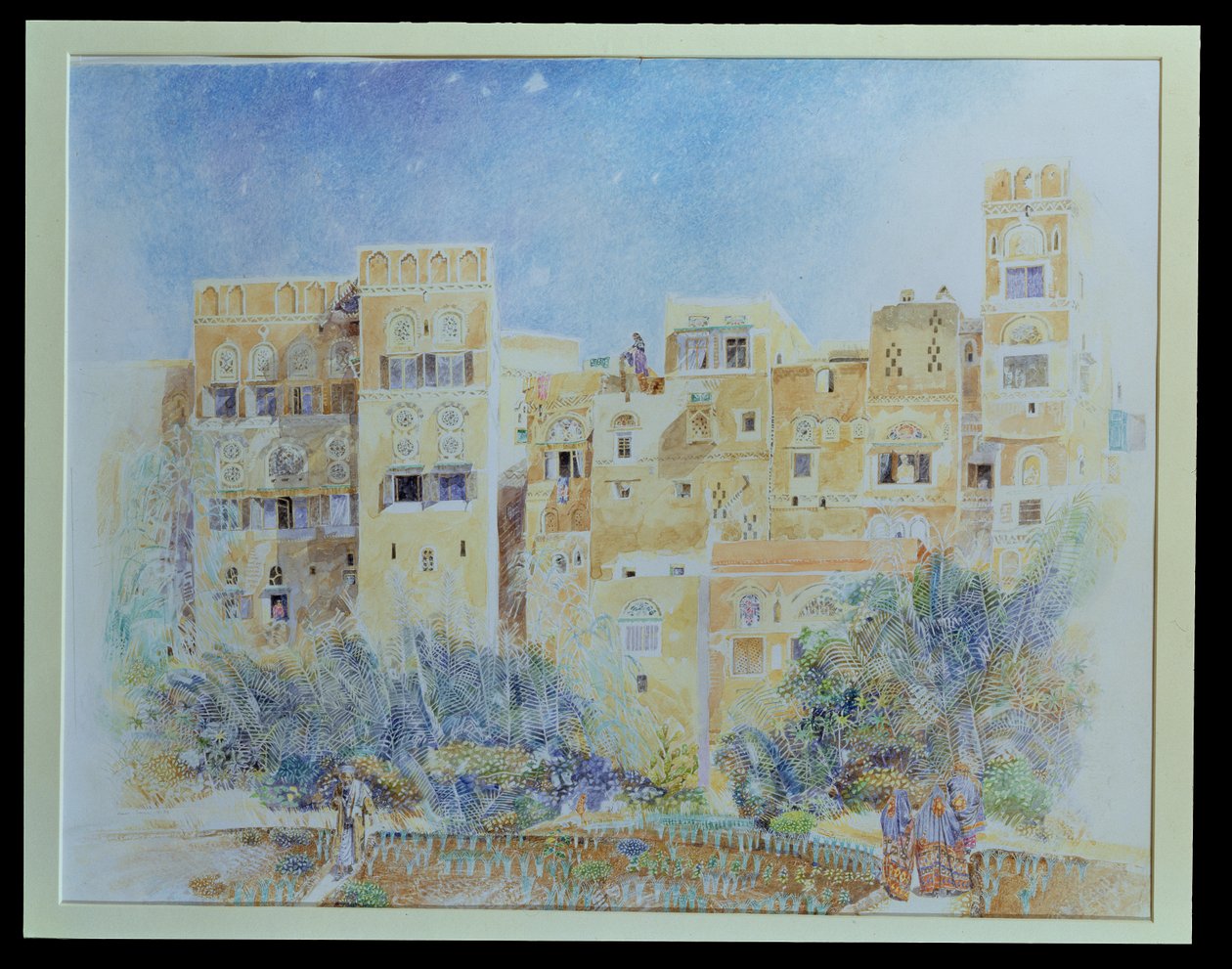 Kitchen Garden, Sanaa, Norte do Iêmen, 1975 (wc em papel) de James Reeve