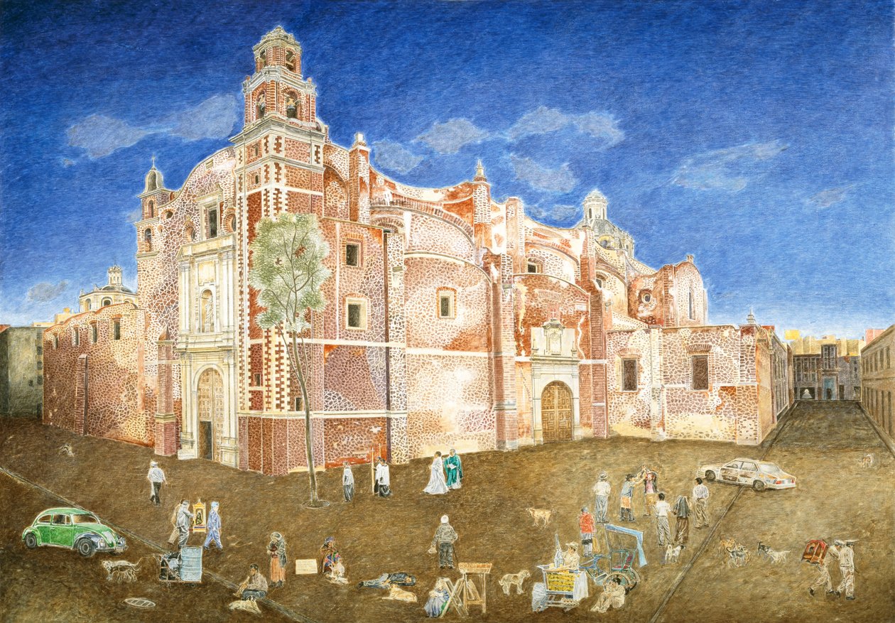 Mulheres Lutando Fora da Igreja de Santa Catarina, 2001 de James Reeve