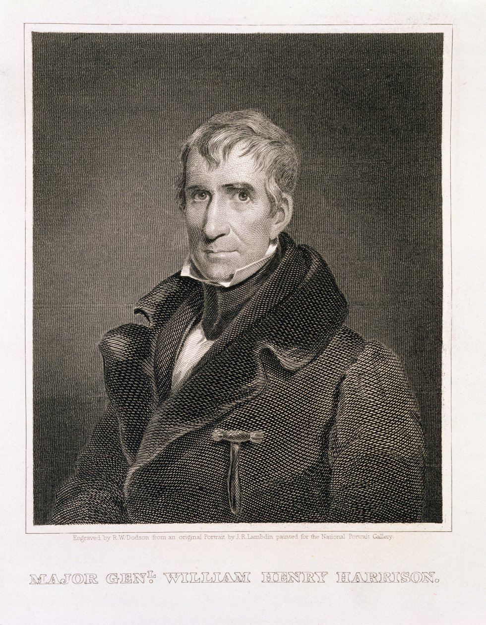 Major General William Henry Harrison, gravado por Richard W. Dodson (1812-1867) de James Reid Lambdin