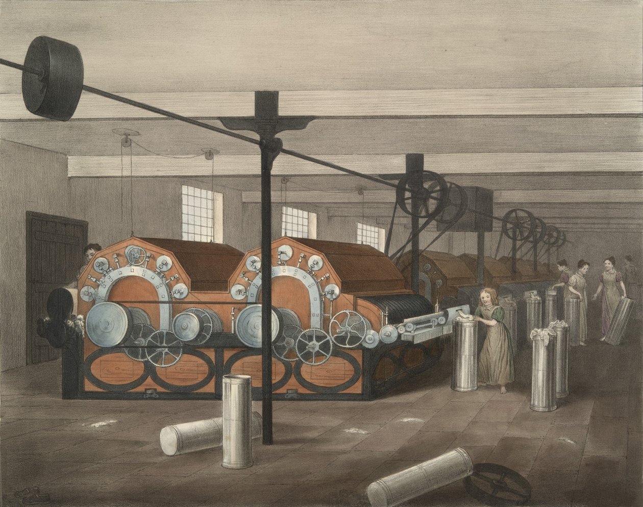 Carding, Progress of Cotton No. 4, pub. 1840 de James Richard Barfoot