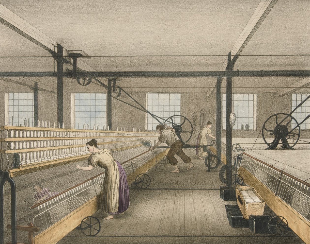 Spinning, Progress of Cotton No. 6, pub. 1840 de James Richard Barfoot