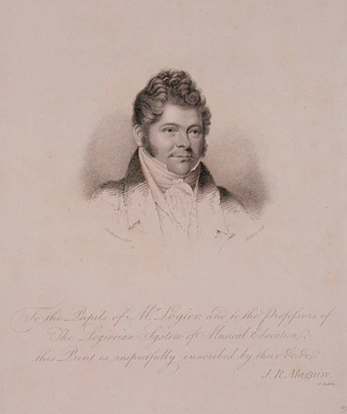 Retrato de Johann Bernhard Logier (1777-1846) gravado por H. Meyer (gravura) de James Robert (after) Maguire