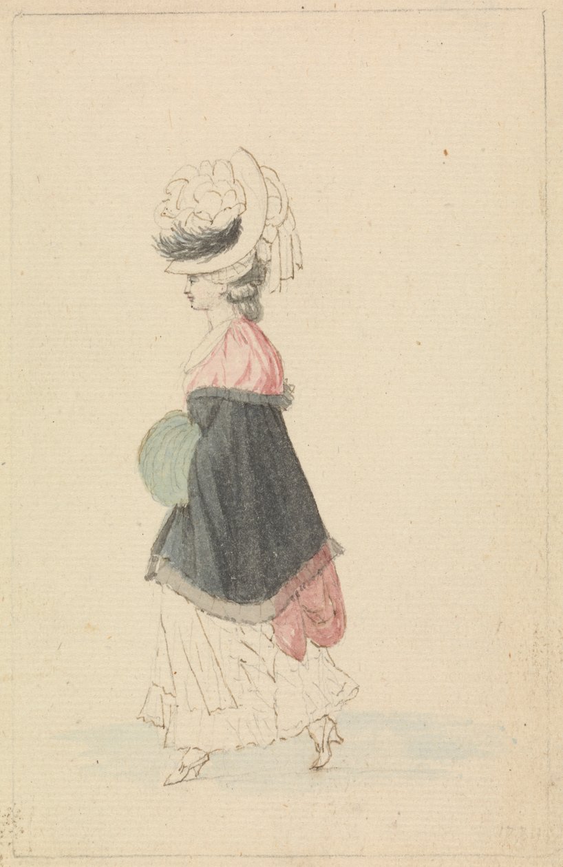 Uma Mulher de Moda em Vestido de Caminhada de James Roberts