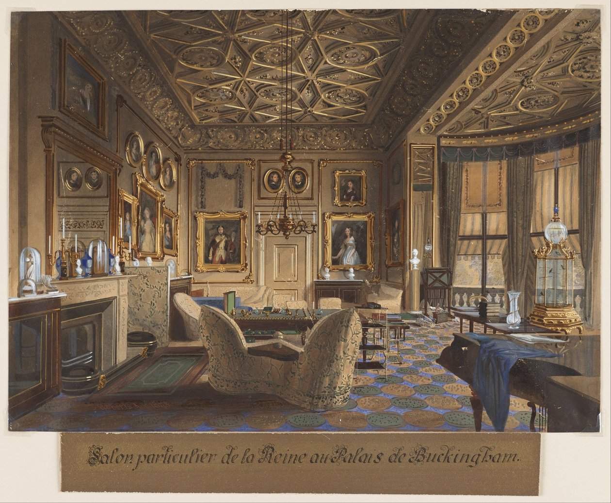 O Quarto Privado da Rainha no Palácio de Buckingham. (Sala de Estar da Rainha no Palácio de Buckingham) de James Roberts