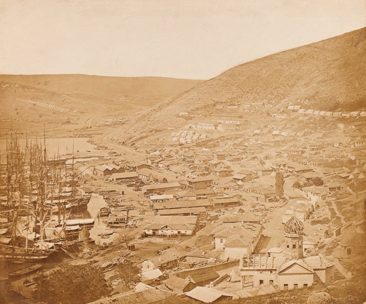 Balaklava olhando para o norte, 1855 de James Robertson