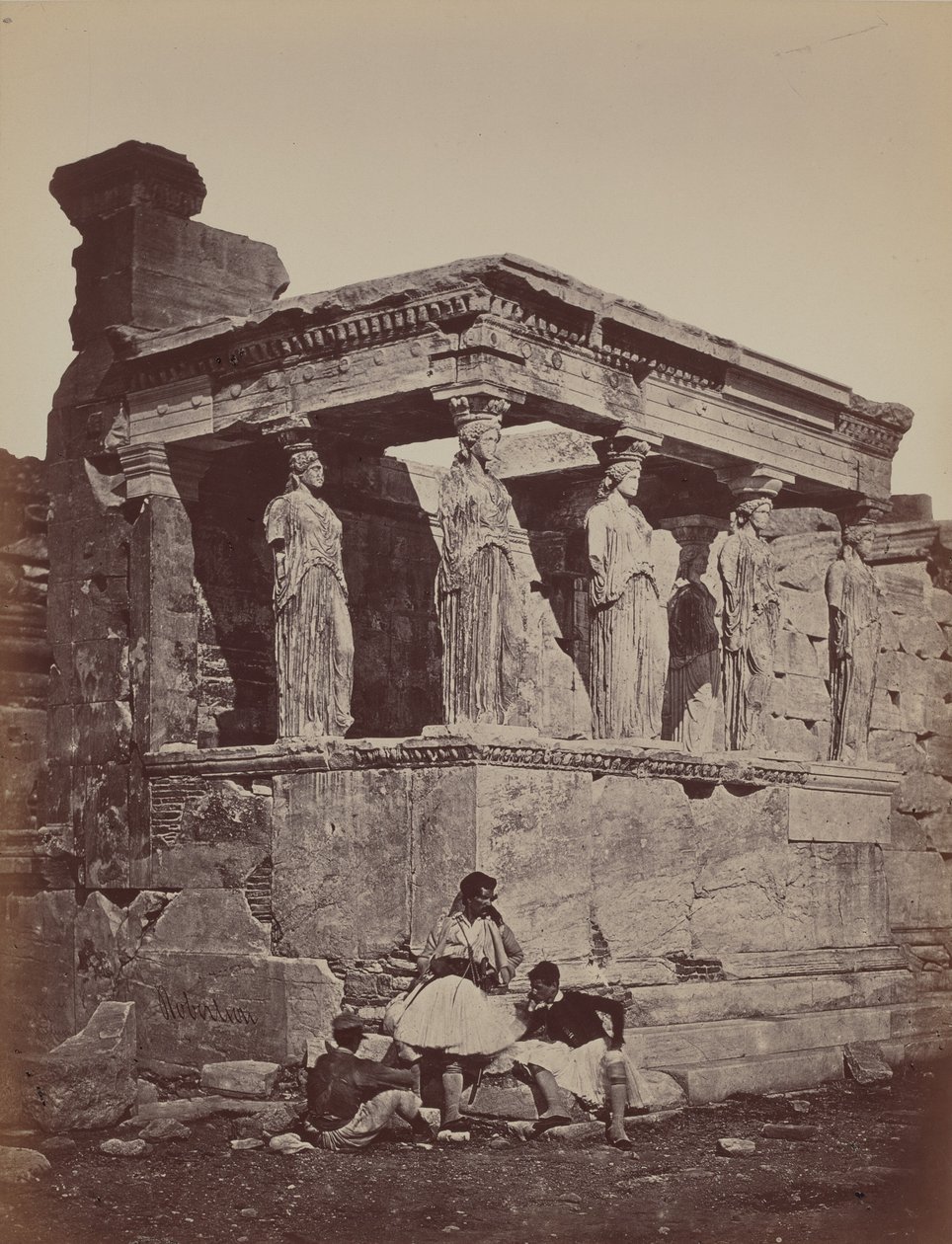 Cariátides do Erectheum, 1857 (foto) de James Robertson