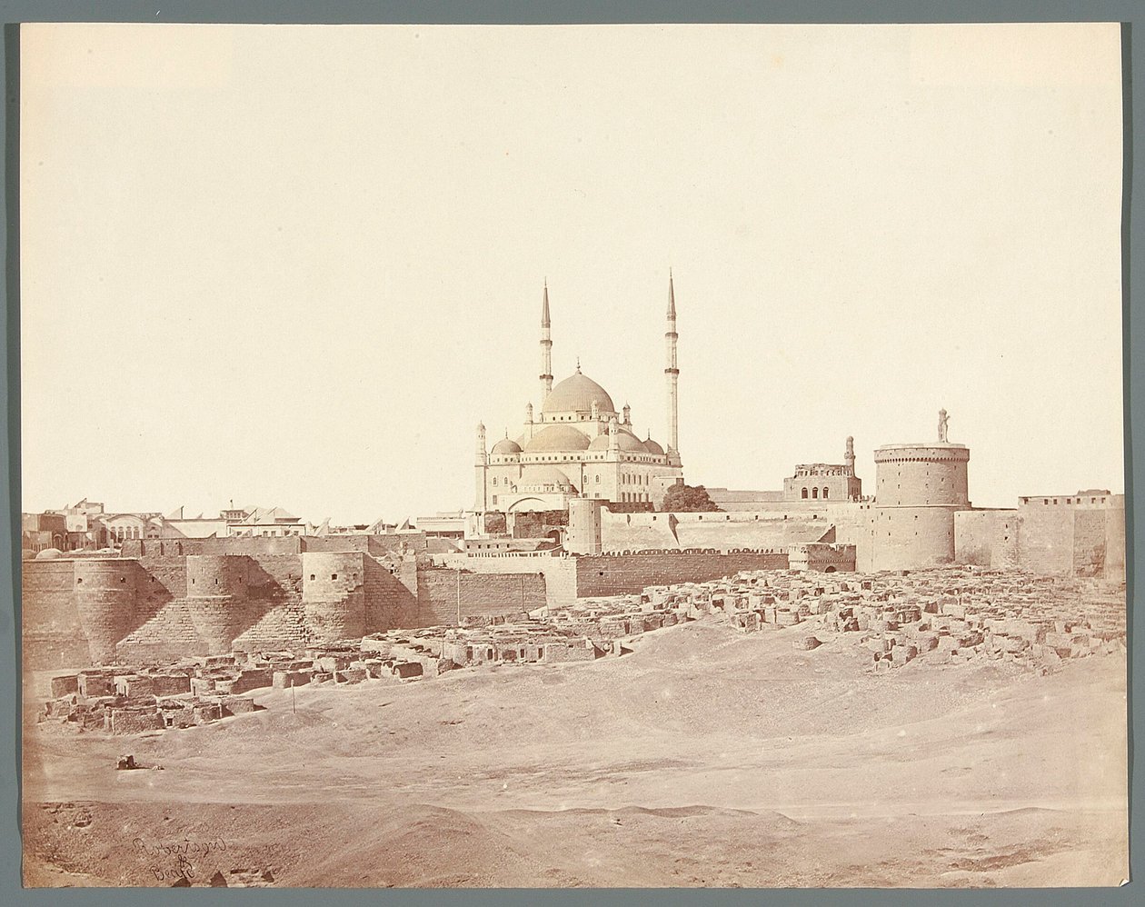 Egito. Cairo. Vista geral da Cidadela com a Mesquita de Alabastro de Muhammad Ali (1830-1848) de James Robertson