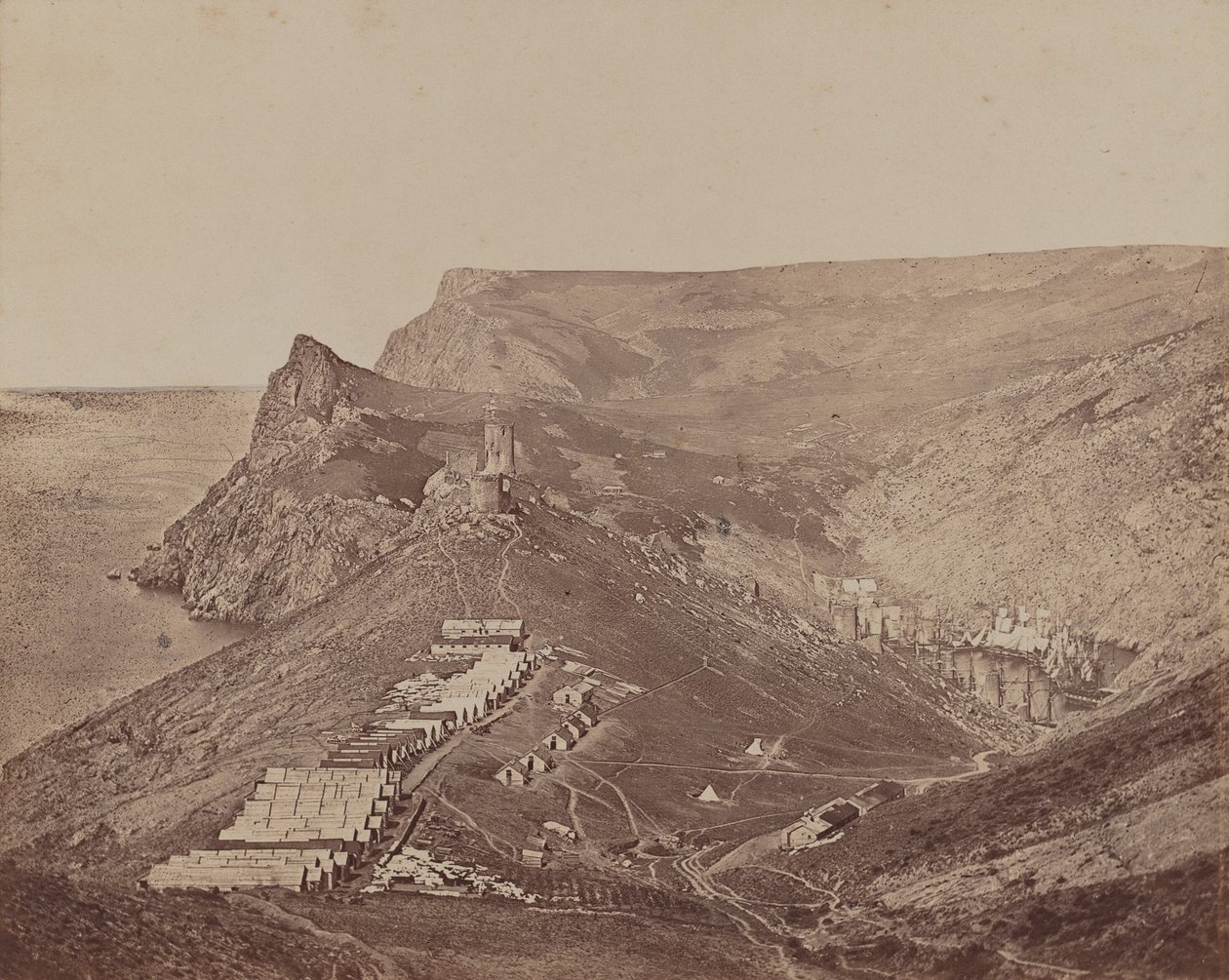 Fortificação acima do porto de Balaclava de James Robertson