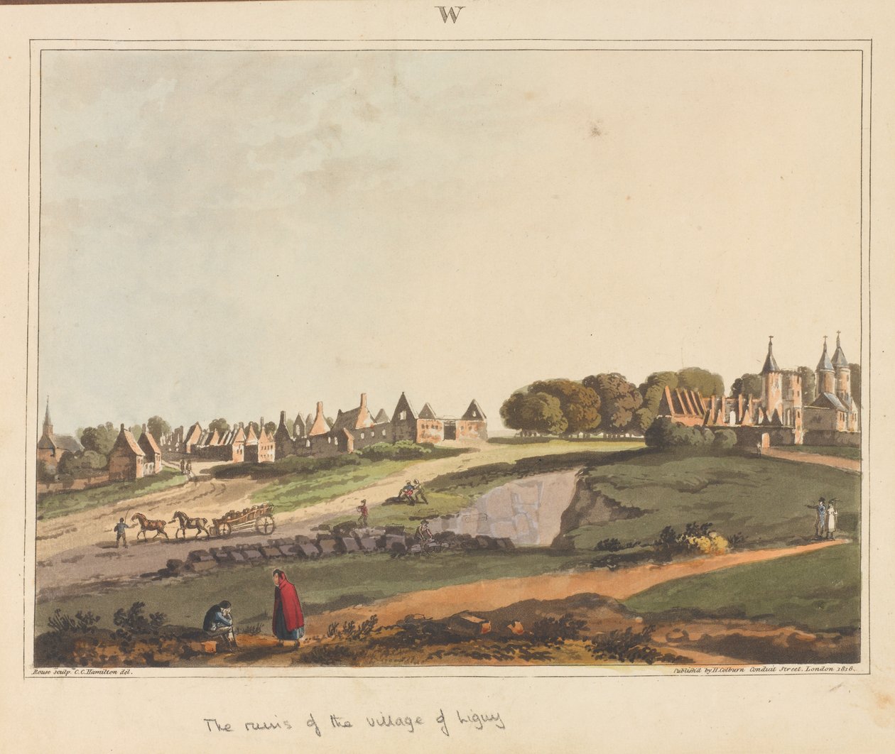  As ruínas da vila de Ligny , 1815 de James Rouse