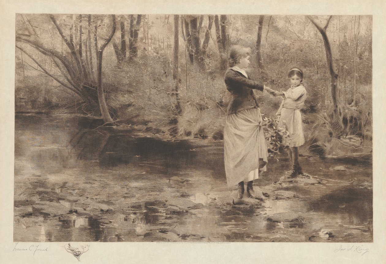 Sem título (Cruzando um riacho na floresta) de James S. King