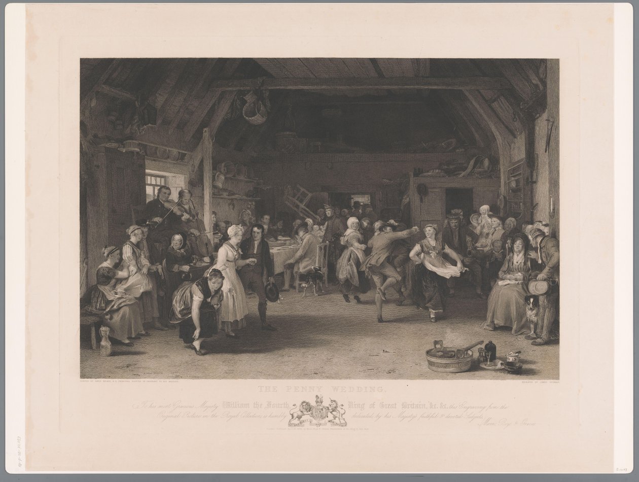 Festa de casamento em um celeiro The Penny Wedding (título no objeto) de James S. Stewart