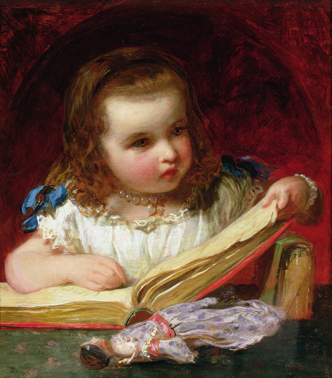 Uma menina lendo de James Sant