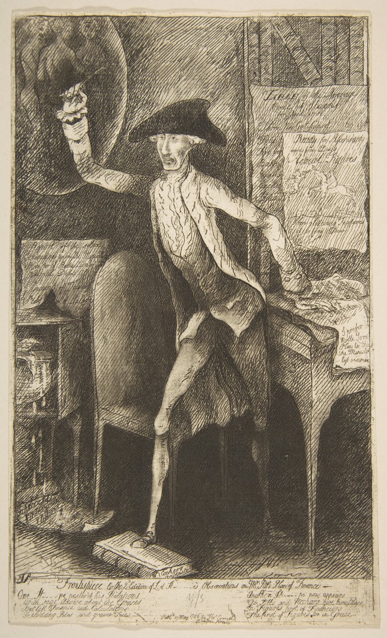 Frontispício da 2ª edição das observações de Lord St [anhop] es sobre o Sr. Pitts Pl ..., 29 de maio de 1786. de James Sayers