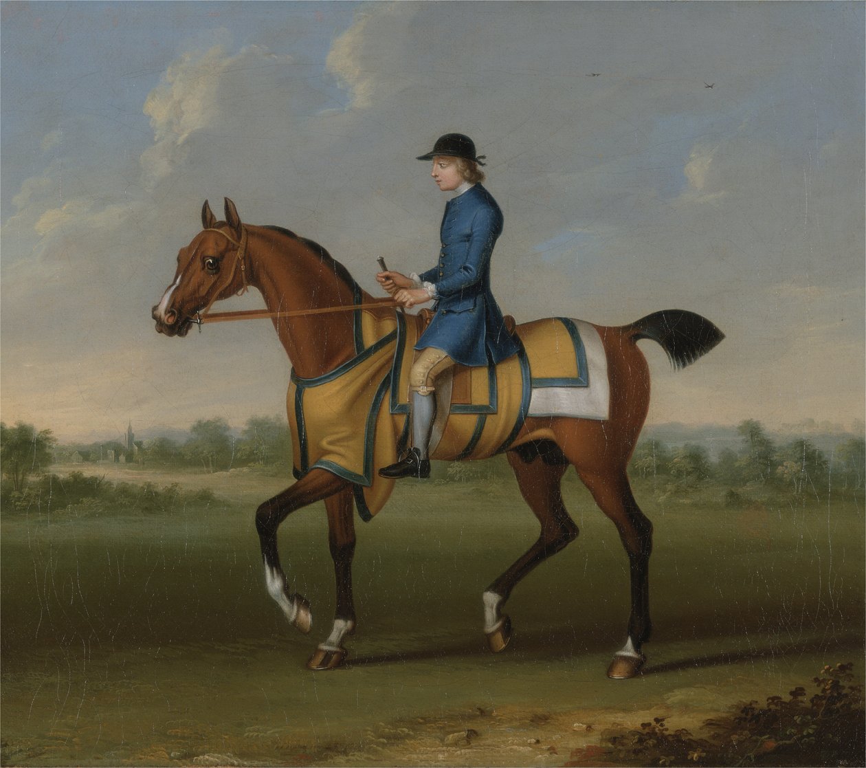 A Bay Racehorse com Jockey Up (óleo sobre tela) de James Seymour