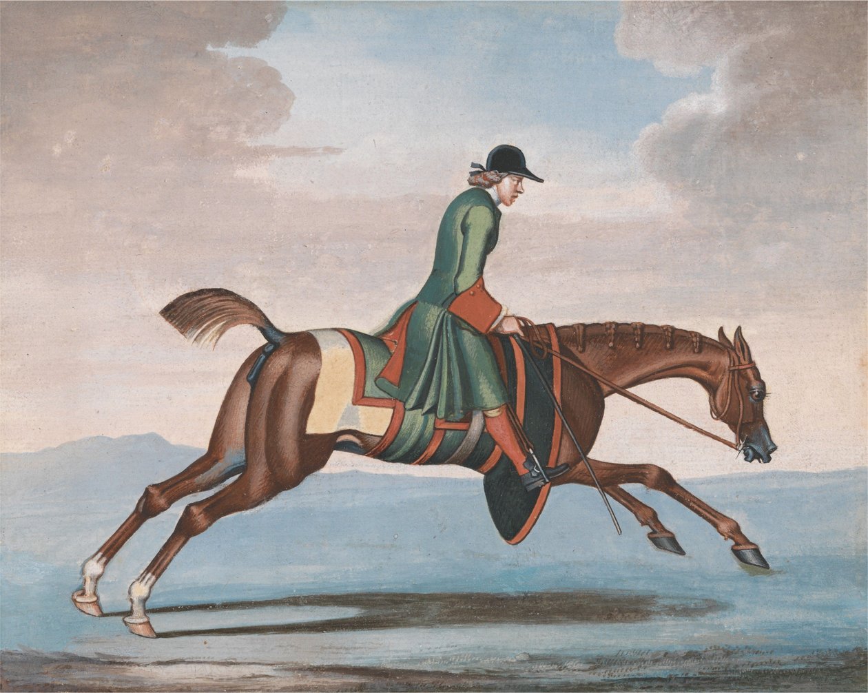 Cavalo de corrida em treino, montado por um tratador de James Seymour