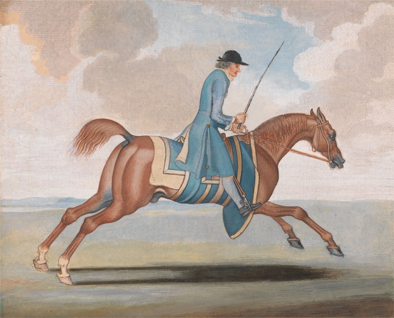 Cavalo de corrida em treino, montado por um moço de cavalariça de James Seymour