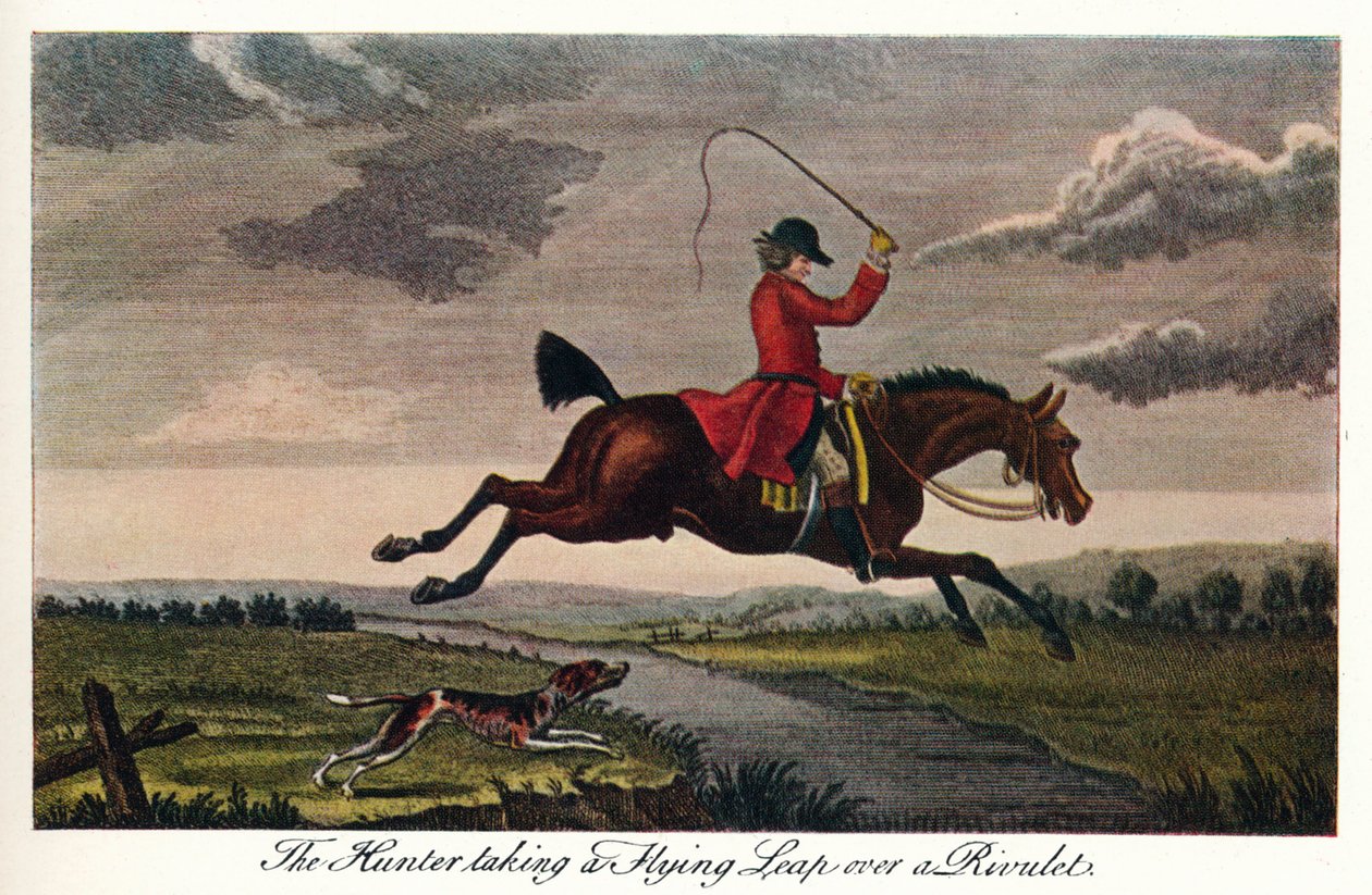 O caçador dando um salto voador sobre um riacho, c1740, 1922 de James Seymour