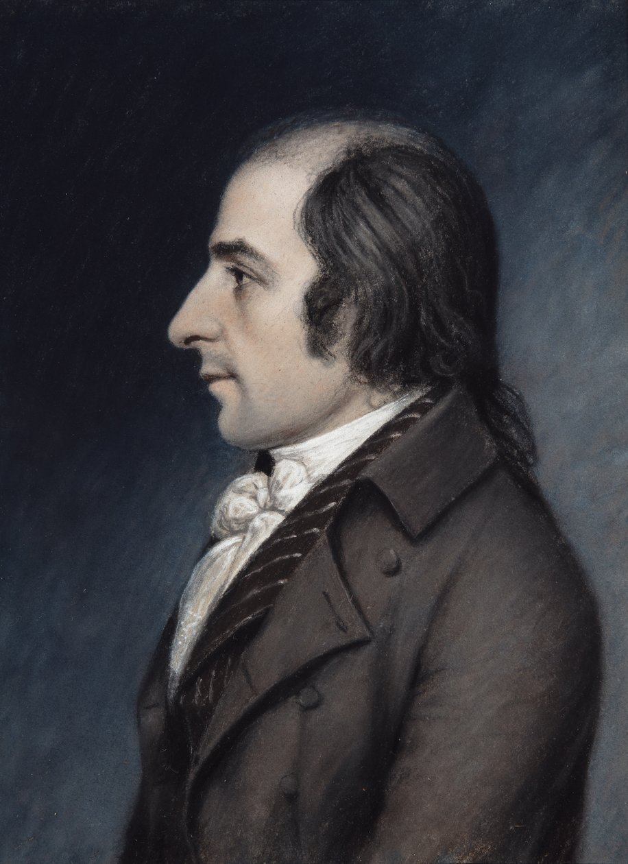Albert Gallatin, cerca de 1797 (pastel sobre papel cinzento) de James Sharples
