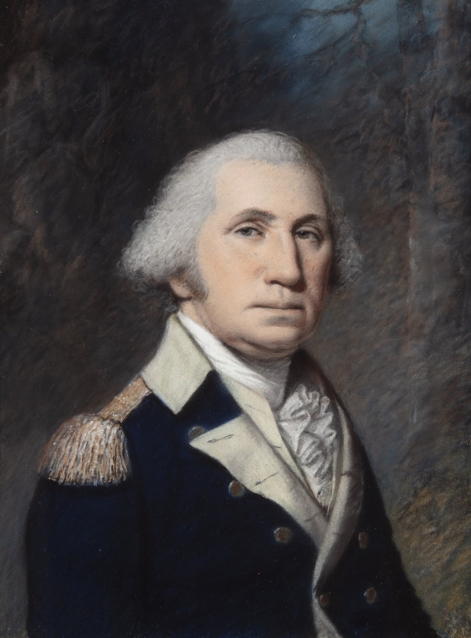 George Washington, provavelmente 1796-97 (pastel sobre papel cinzento) de James Sharples