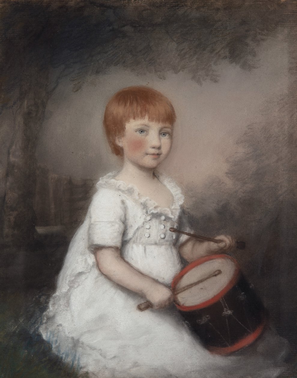 Miss Collard as a Child (pastel sobre papel cinzento) de James Sharples