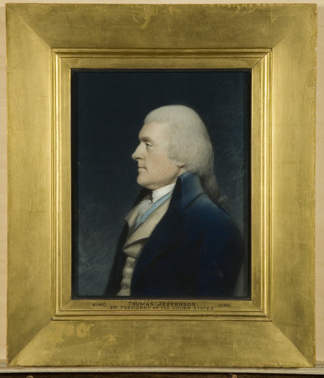 Thomas Jefferson, c.1797 (pastel sobre papel cinzento) de James Sharples