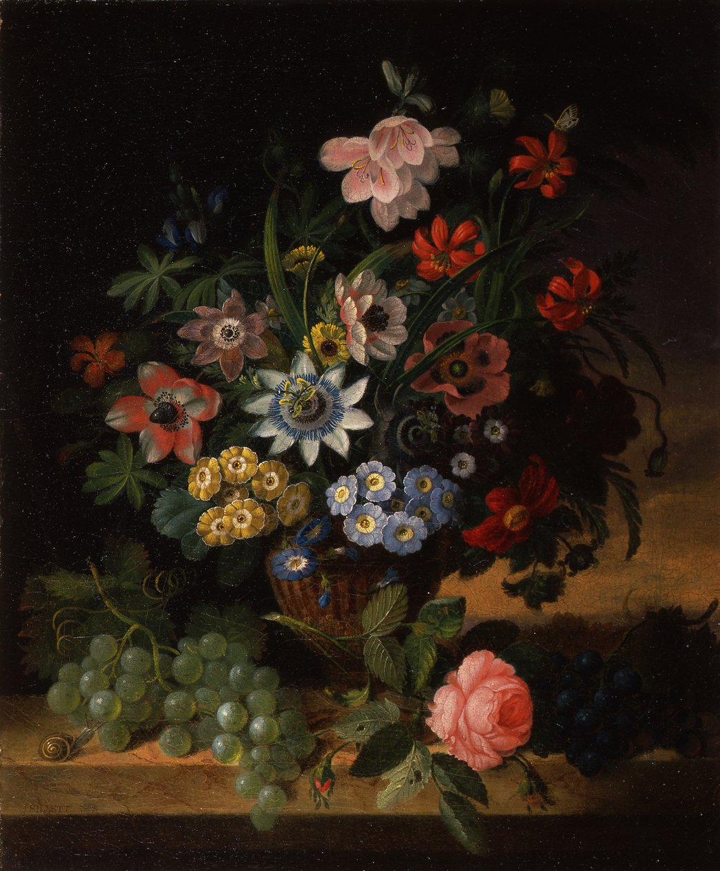 Flores e Frutas, 1827 de James Sillett