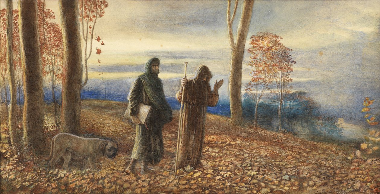 Dante e Virgílio em Vallombrosa, 1866 de James Smetham