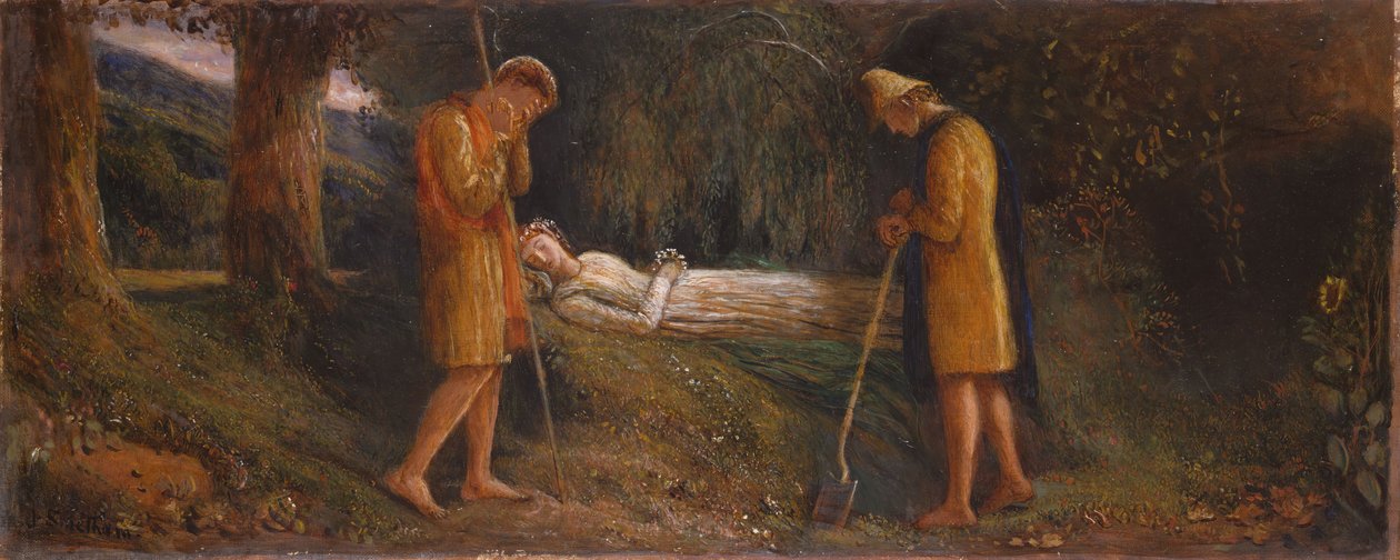 Imogen e os Shepherds 1860-1870.   de James Smetham