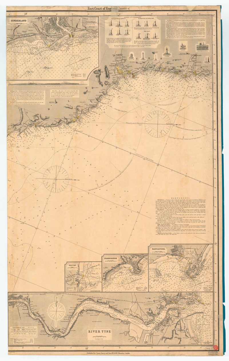 Costa Leste de Inglaterra. Folha 4, finais do século XIX (impressão) de James & Son Imray