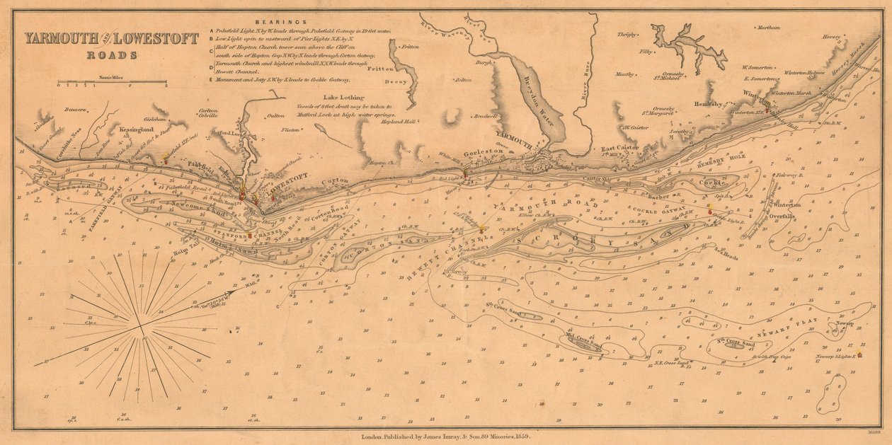 Costa Leste de Inglaterra: Estradas de Yarmouth e Lowestoft de James & Son Imray