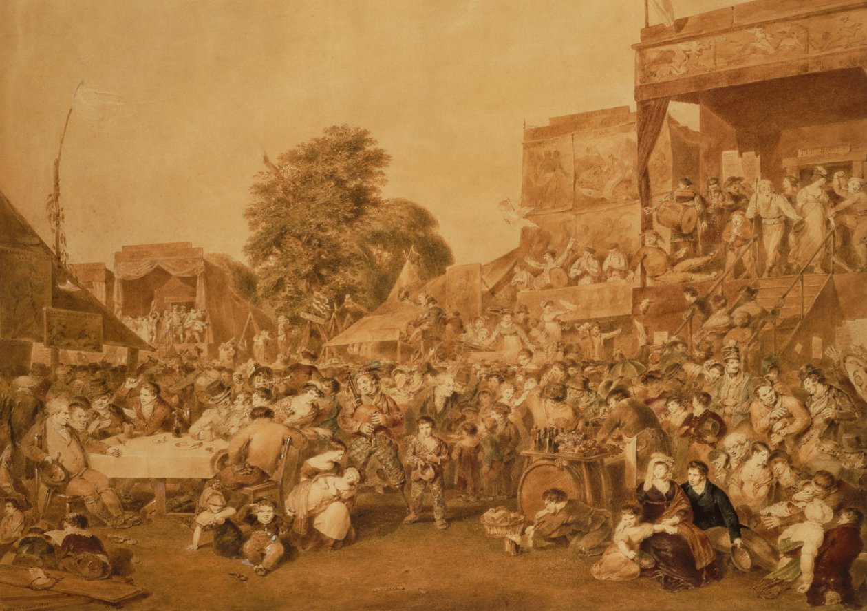 A Feira realizada em 1º de agosto no Hyde Park (aquarela) de James Stephanoff
