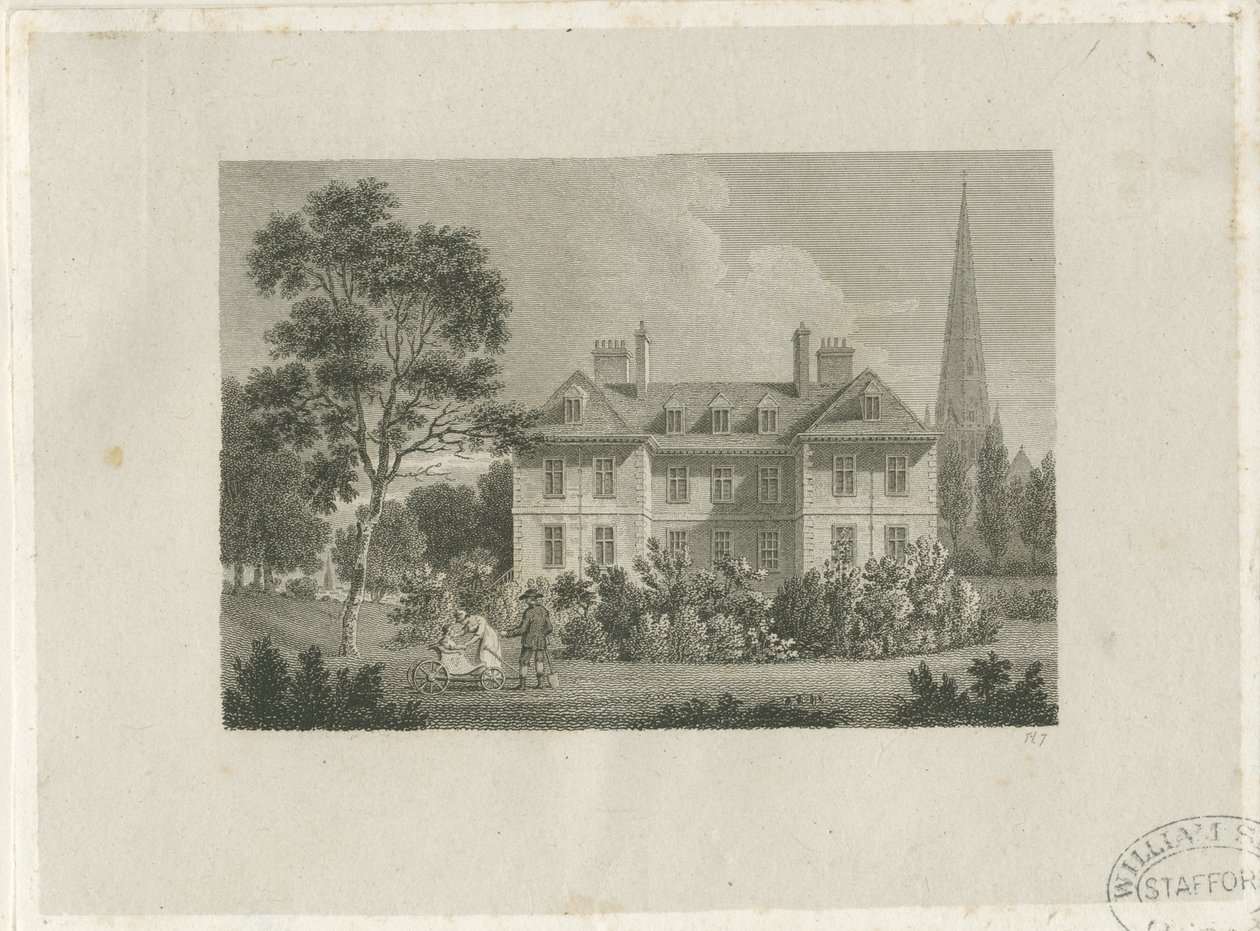 Lichfield - Bishop&39;s Palace in The Close: engraving, sd [c 1816] (print) de James Storer