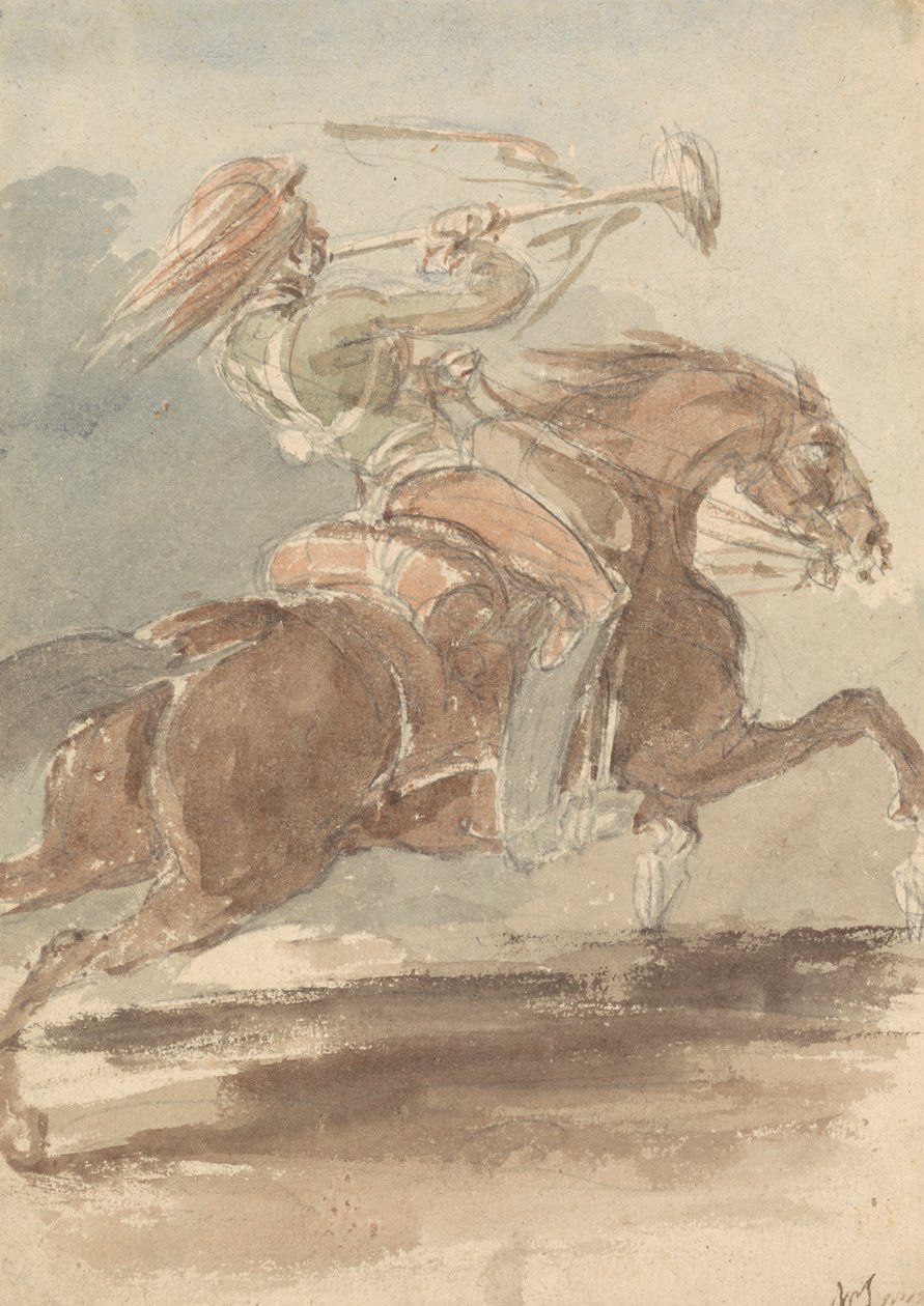 Trompetista em Cavalo Galopante de James Stuart