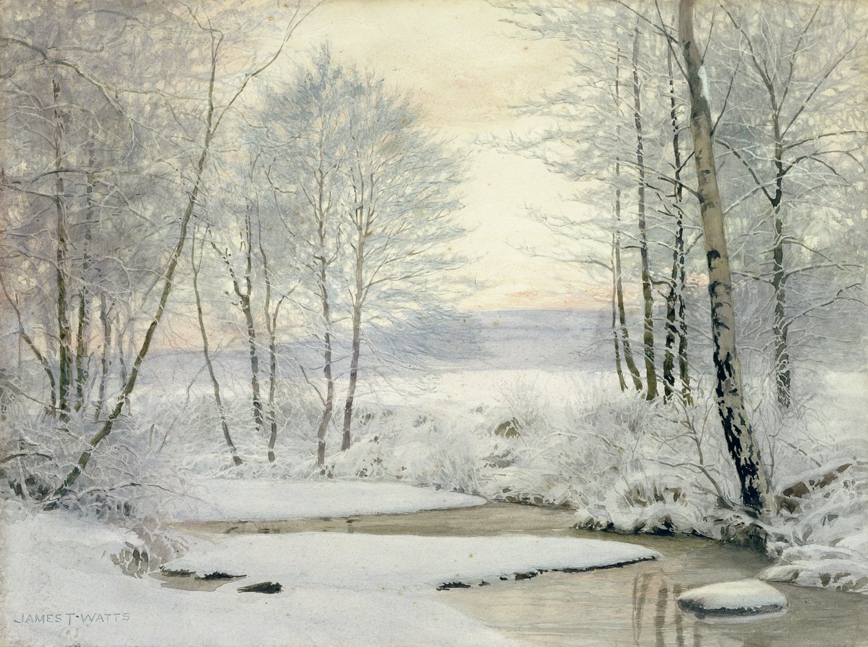 Pôr do sol de inverno (wc no papel) de James Thomas Watts