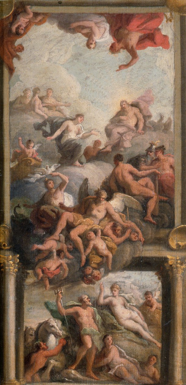 Cena do Olimpo, c.1720 (óleo sobre tela) de James Thornhill