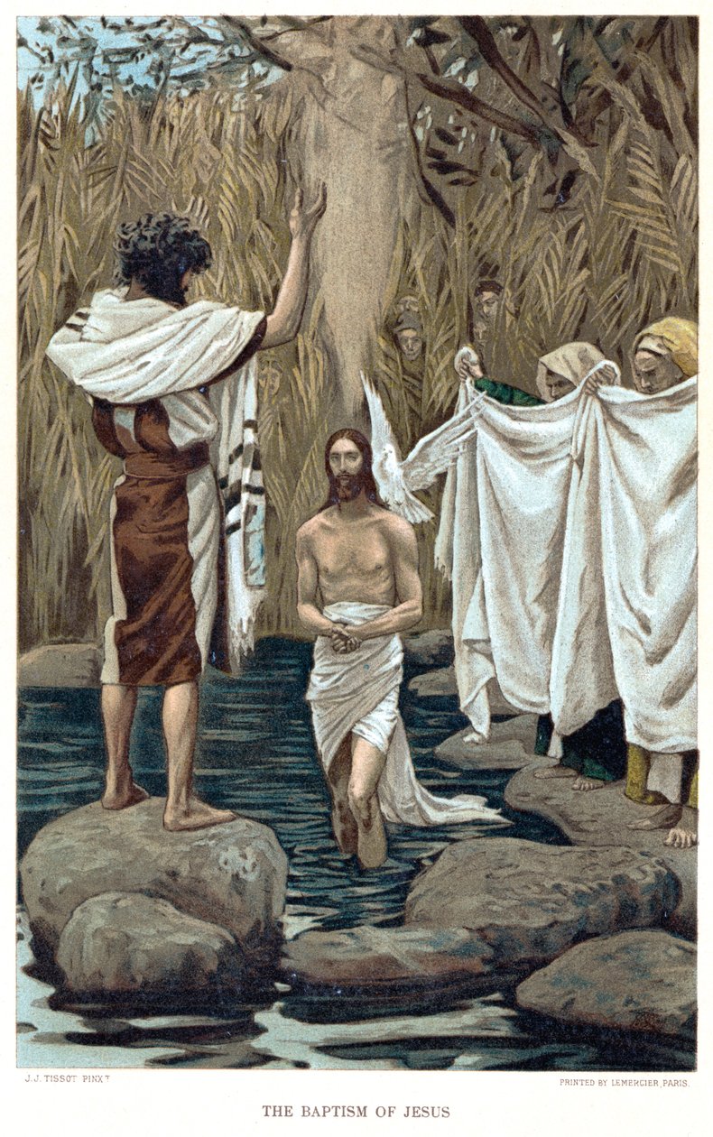 Batismo de Jesus por João Batista, c1890 de James Tissot