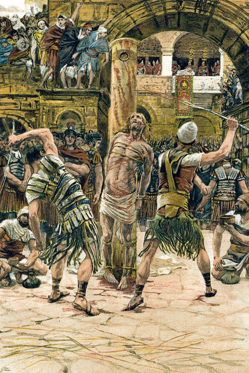 Jesus flagelado no rosto, c1897 de James Tissot