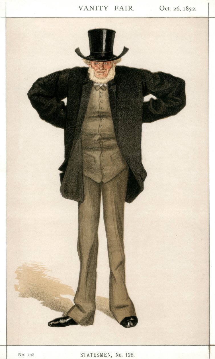 Newcastle em Tyne, Joseph Cowen, político britânico, 1872. de James Jacques Joseph Tissot