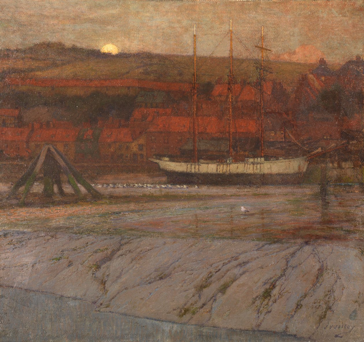 Maré baixa no Esk, perto de Whitby de James Valentine Jelley