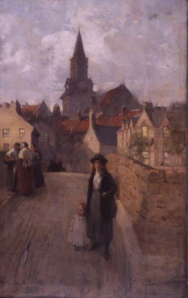 Old Bridge, Berwick (óleo sobre tela) de James Wallace