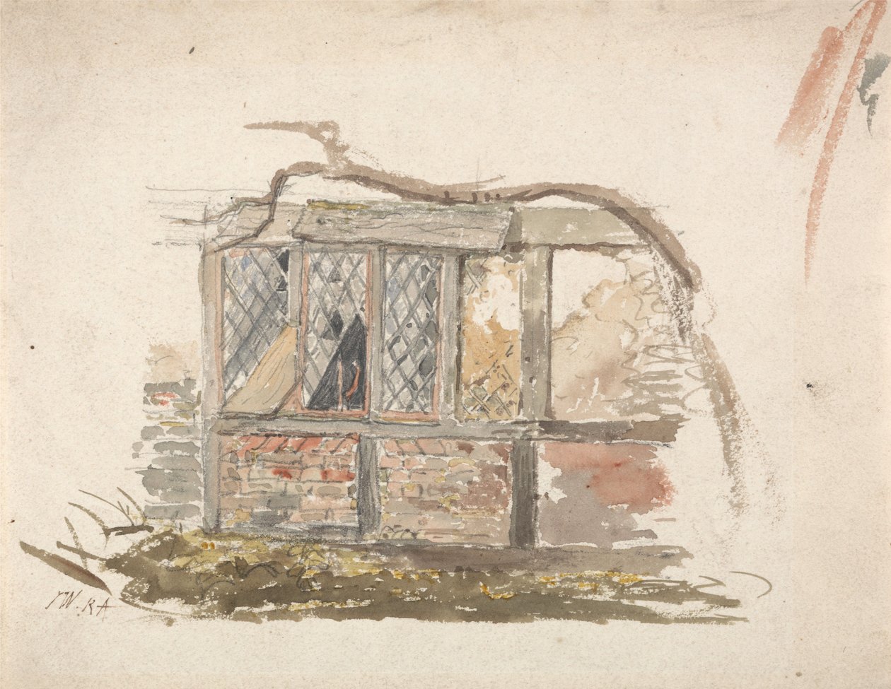 Uma parede e uma janela de uma casa de campo de James Ward