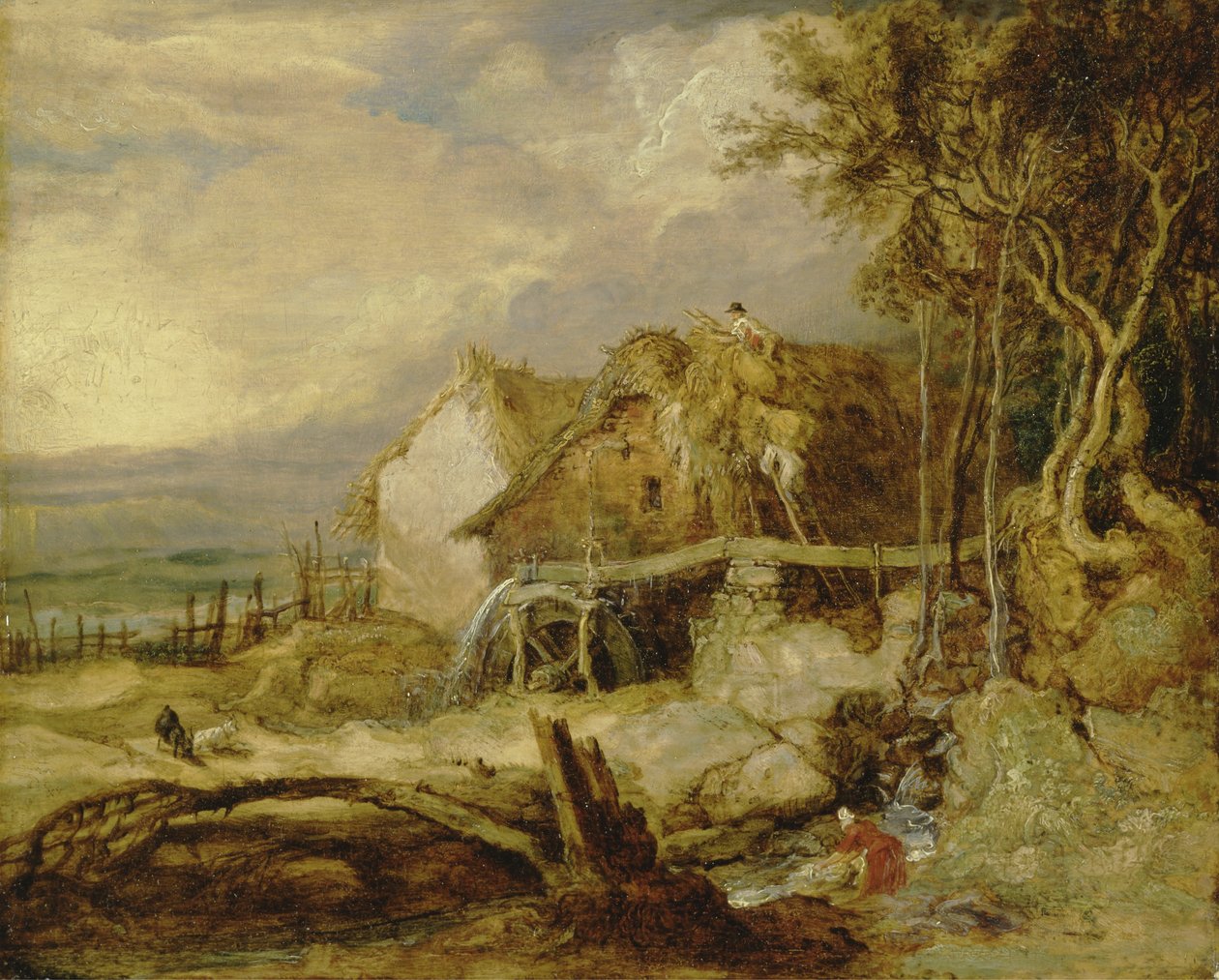Um Moinho Overshot, c.1802-07 (óleo no painel) de James Ward