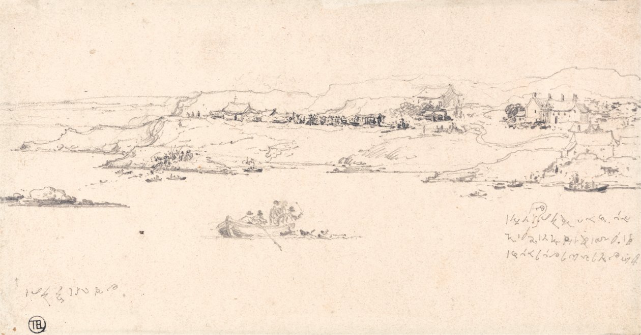Aldeia Costeira com Barcos de Pesca de James Ward